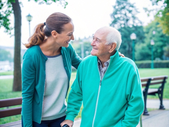 Eine Alltagsfee unterstützt eine Seniorin in Lübbecke