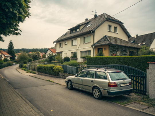 Alltagsfeen-Auto vor einem Haus in Mechernich