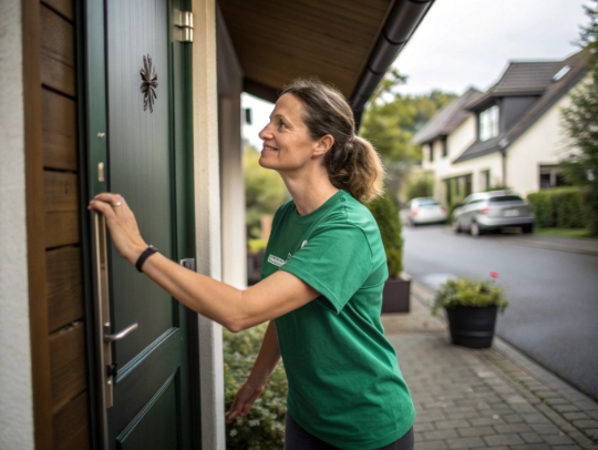 Alltagsfee schließt vertrauensvoll die Tür in Schwelm
