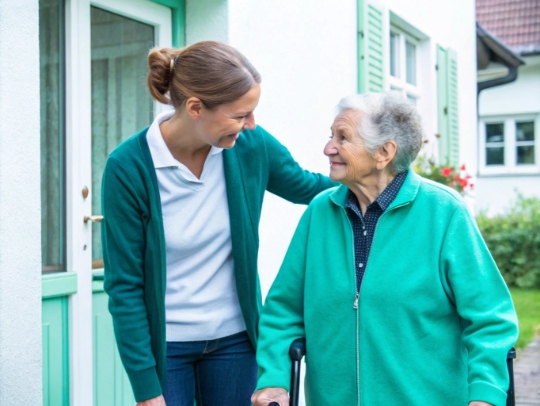 Eine Alltagsfee unterstützt eine Seniorin in Oerlinghausen.