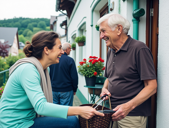 Seniorin in Borchen freut sich über Unterstützung durch Haushaltshilfe