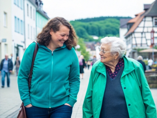 Alltagsfee spaziert mit Seniorin durch Eitorf